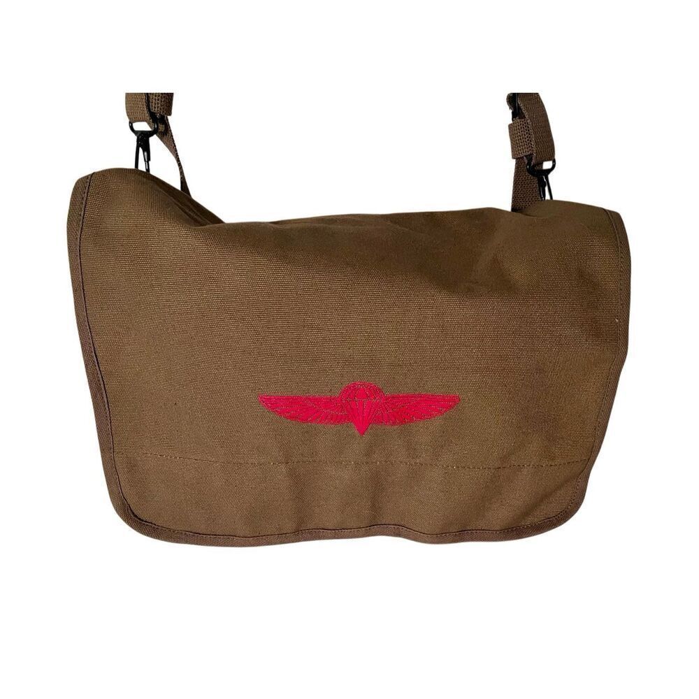 Rothco Israeli Military Paratrooper Emblem Canvas Shoulder Messenger Bag NWOT